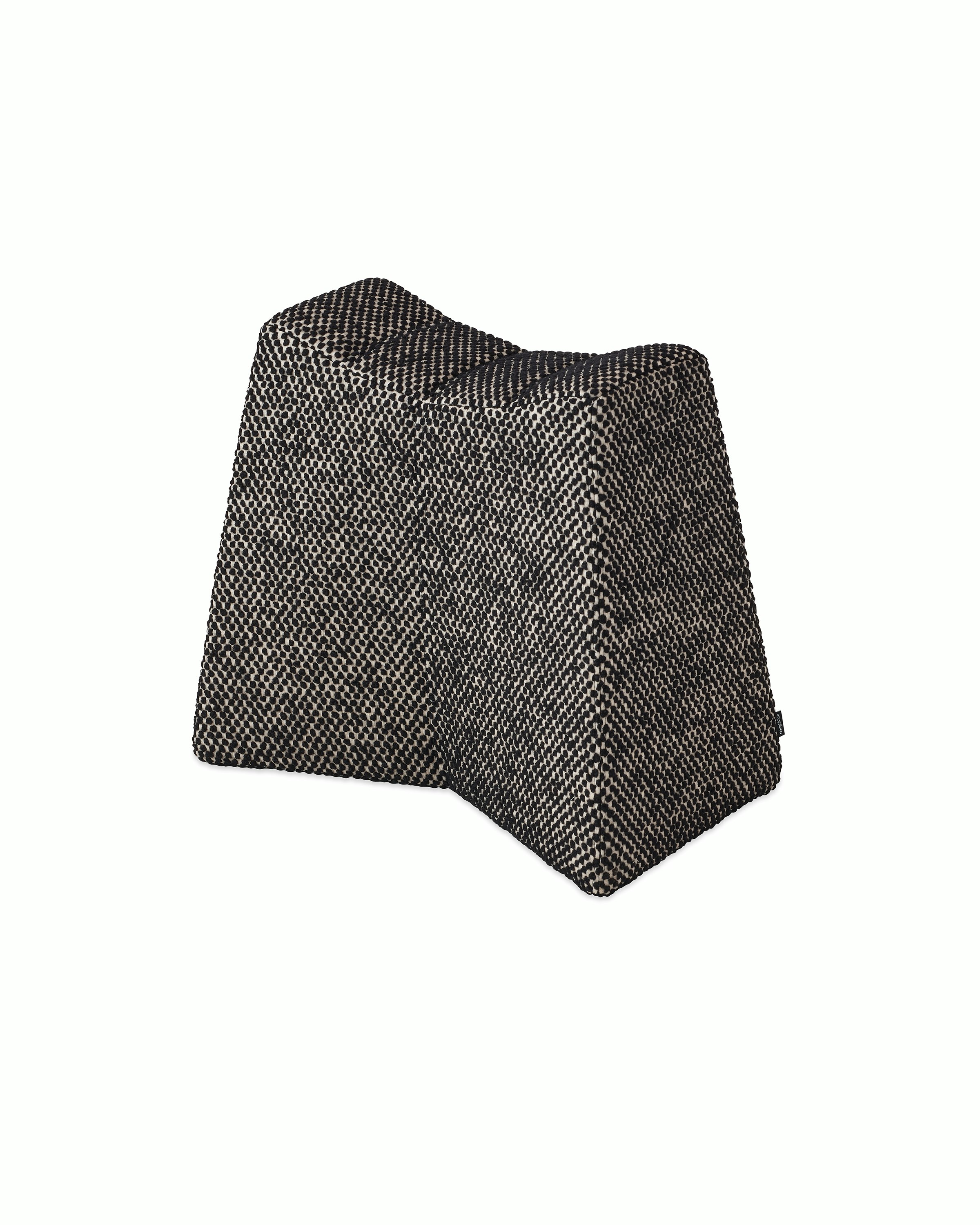 White background shot of Pinch stool in black fabric.