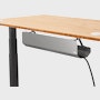 Fully Cable Management Tray, Silver Tray and Bamboo Desk