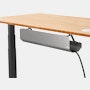 Fully Cable Management Tray, Silver Tray and Bamboo Desk