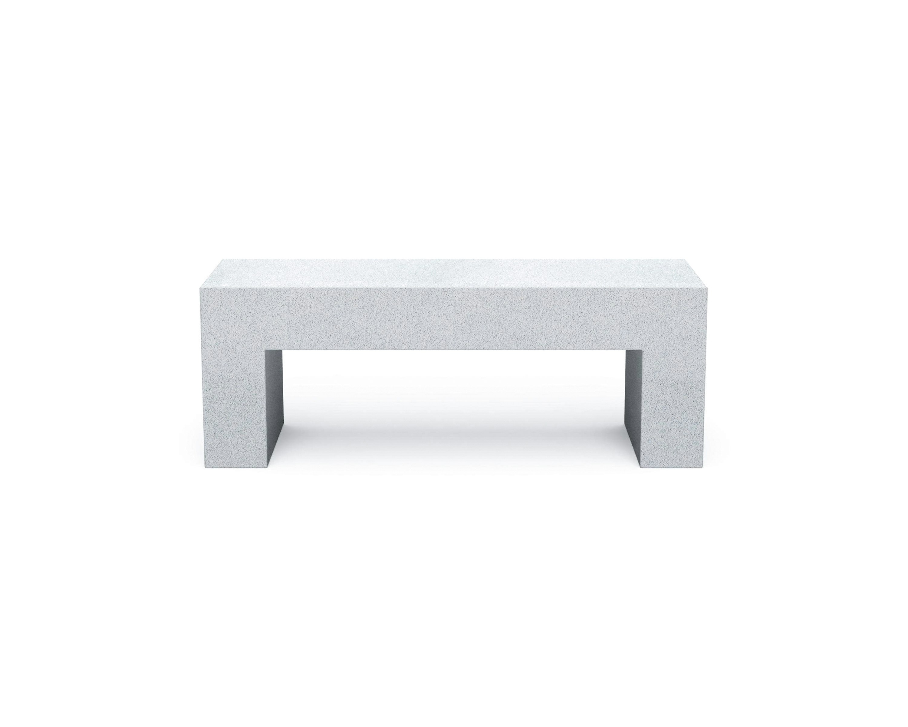 Vignelli Bench - Small, Heller Stoned White Granite