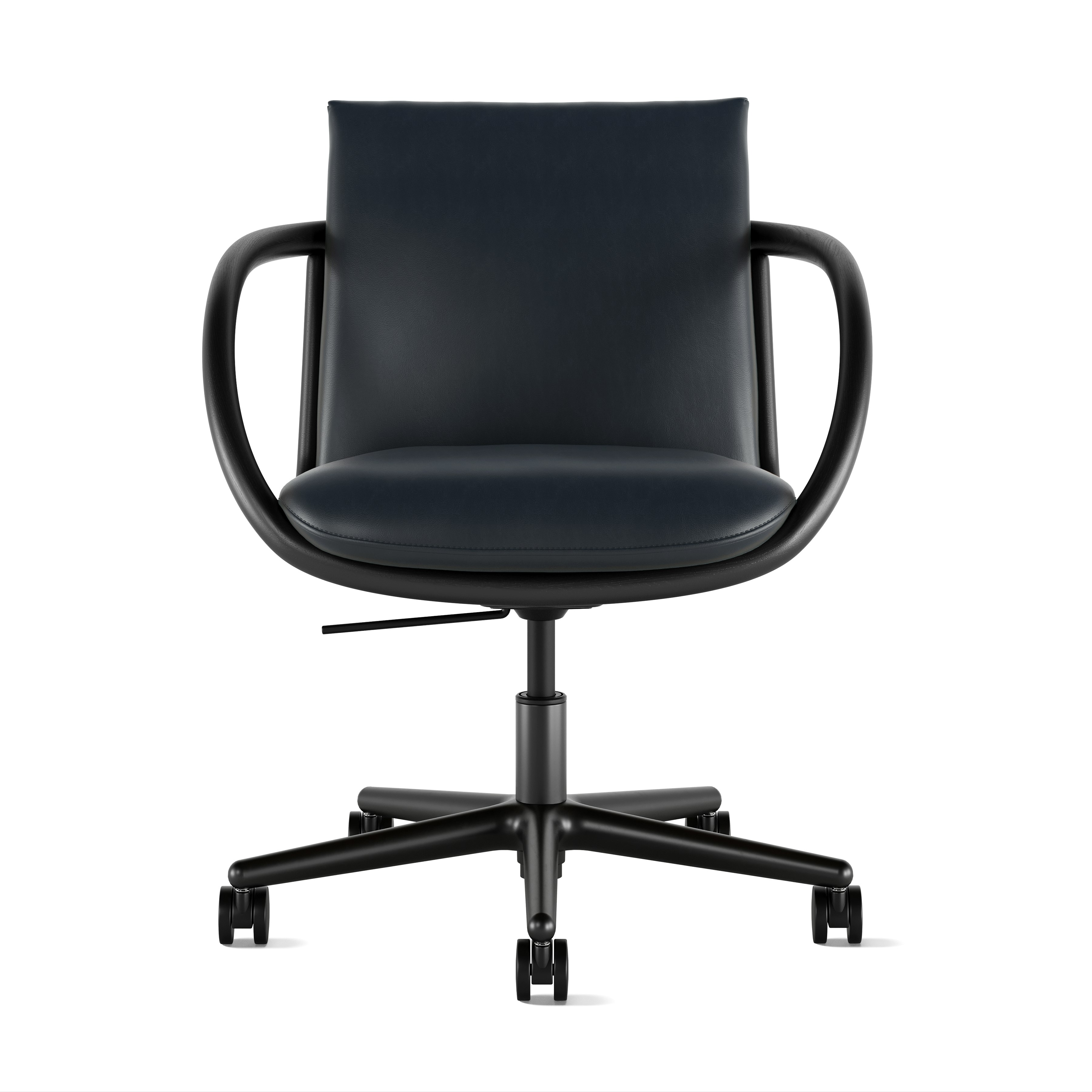 Full Loop Task Chair - Bristol Leather Atlantic,  Ebony,  Black