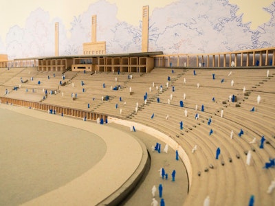 A 3D rendering of the stands at Pacaembu Sports Complex Project by RADDAR