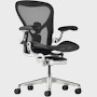 Aeron Onyx, Posturefit back support, with no tilt limiter and fixed arms