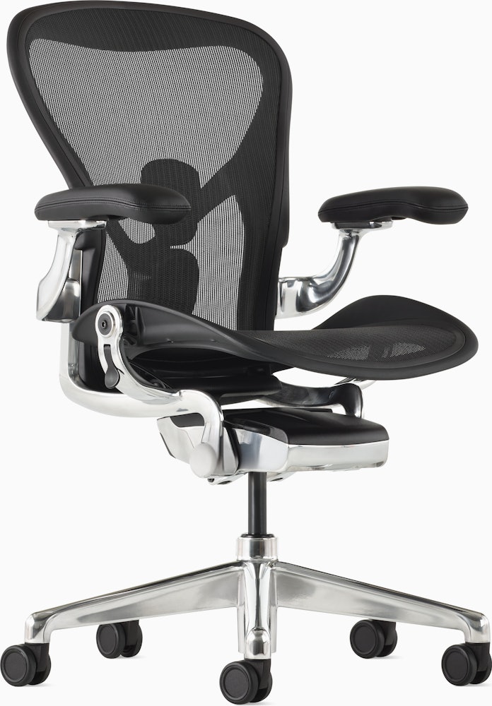 Aeron Onyx, Posturefit back support, with no tilt limiter and fixed arms