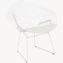 Bertoia Diamond Chair, White, Seat Pad, Hourglass, Air