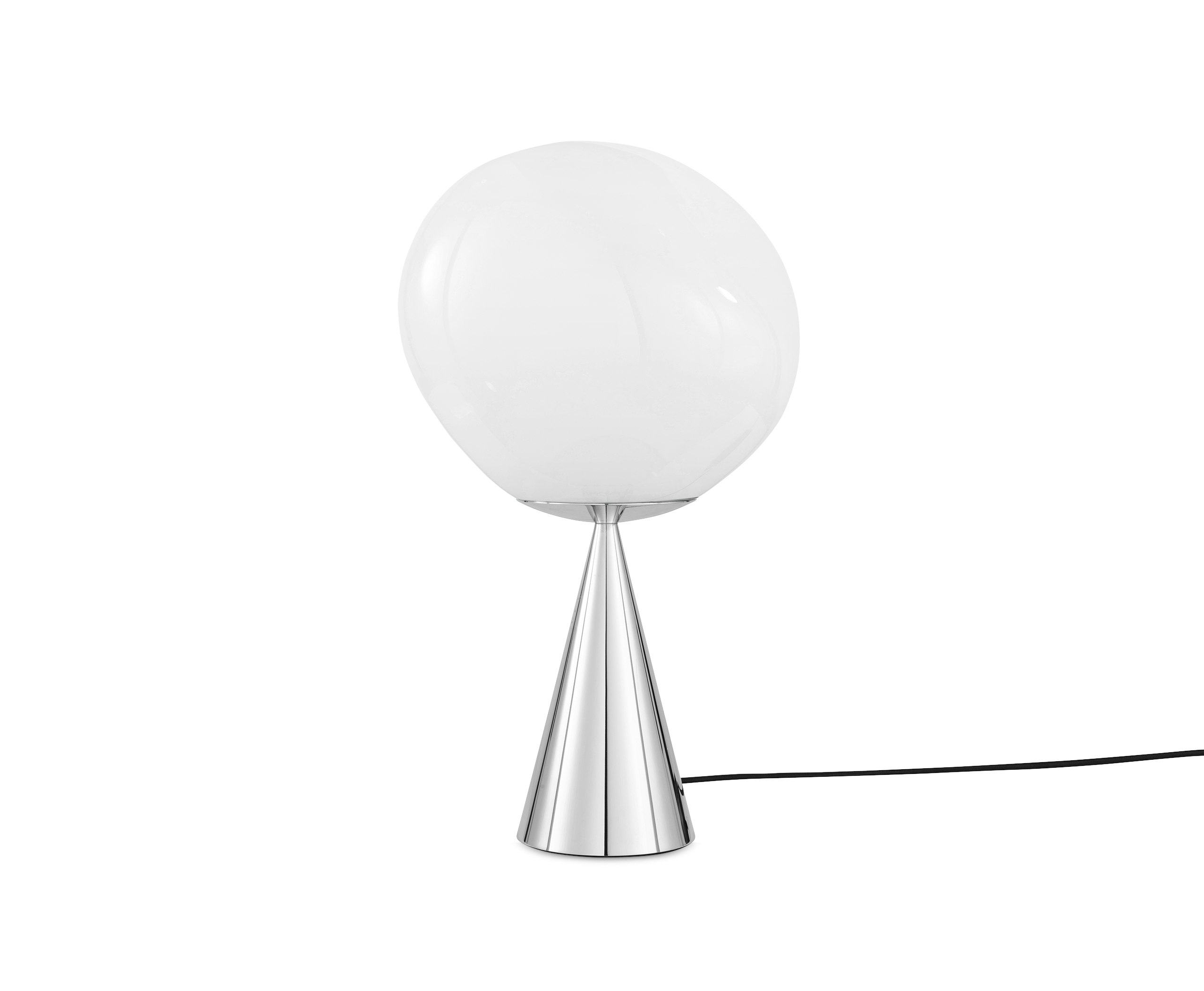 Melt Cone Fat Table Lamp in Opal and Silver