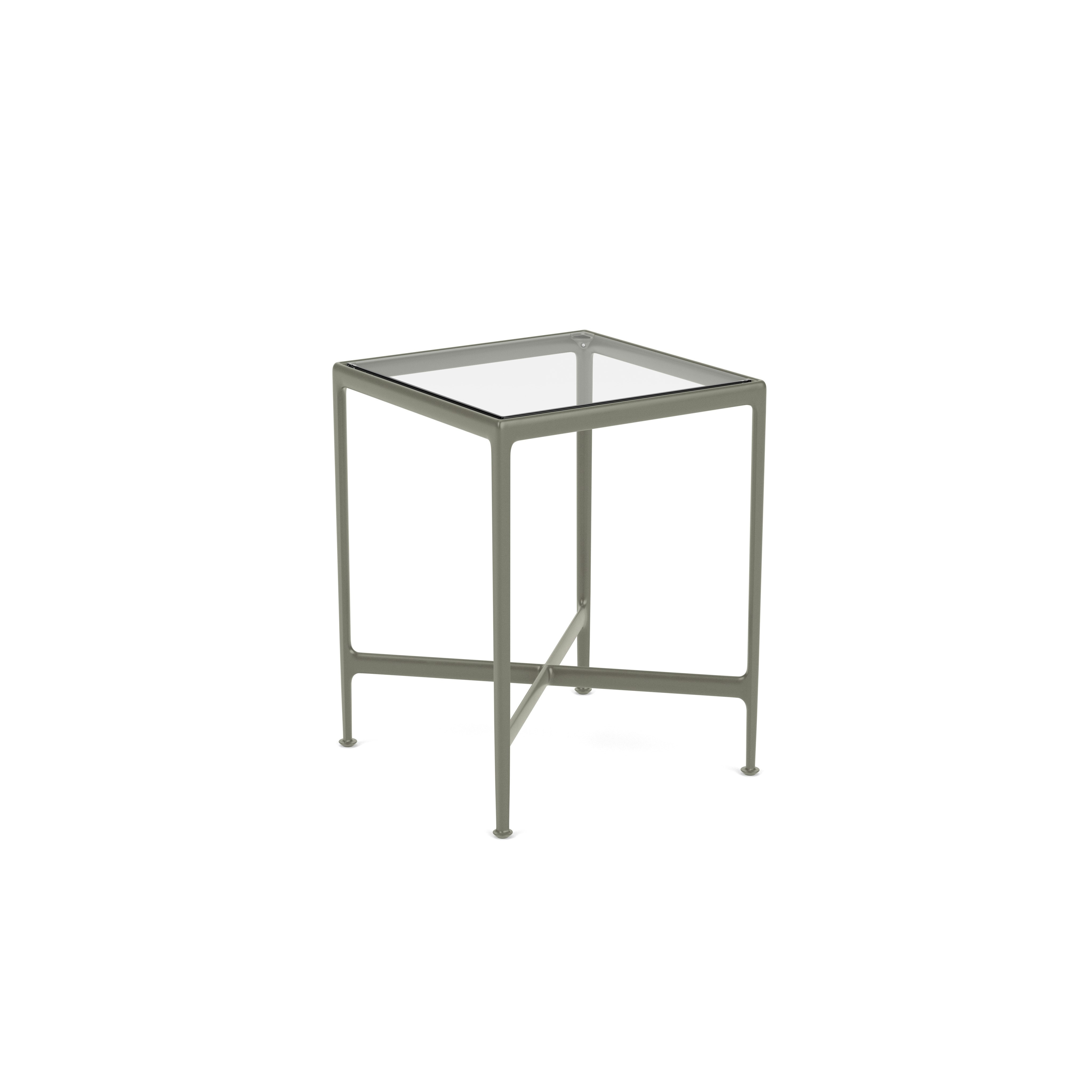 1966 High Table - Counter Height, 28" x 28", Clear Glass, Light Bronze