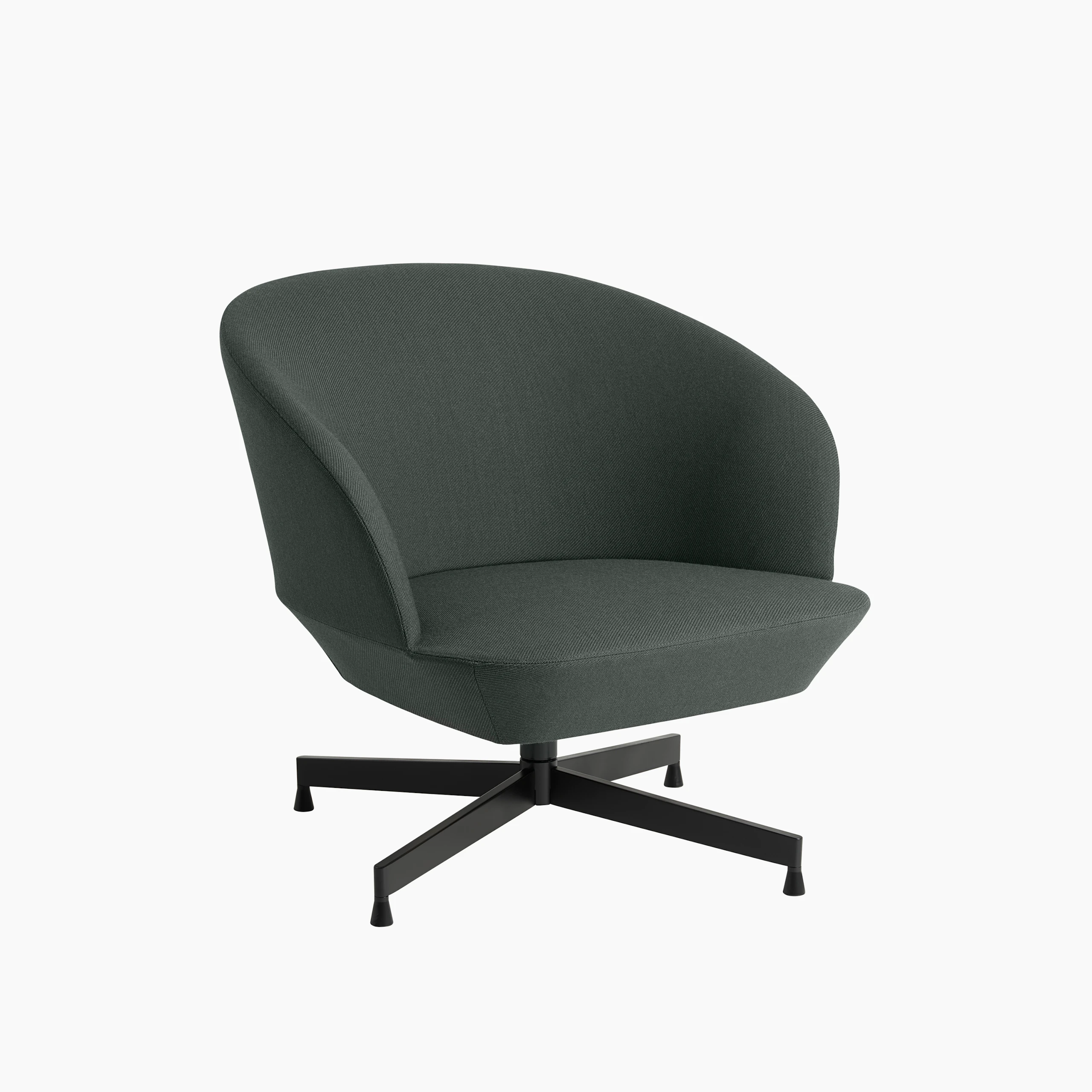 Oslo lounge chair swivel black twill weave