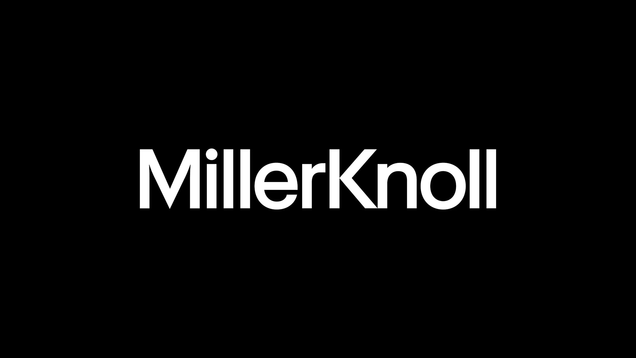 MillerKnoll logo on a black background.