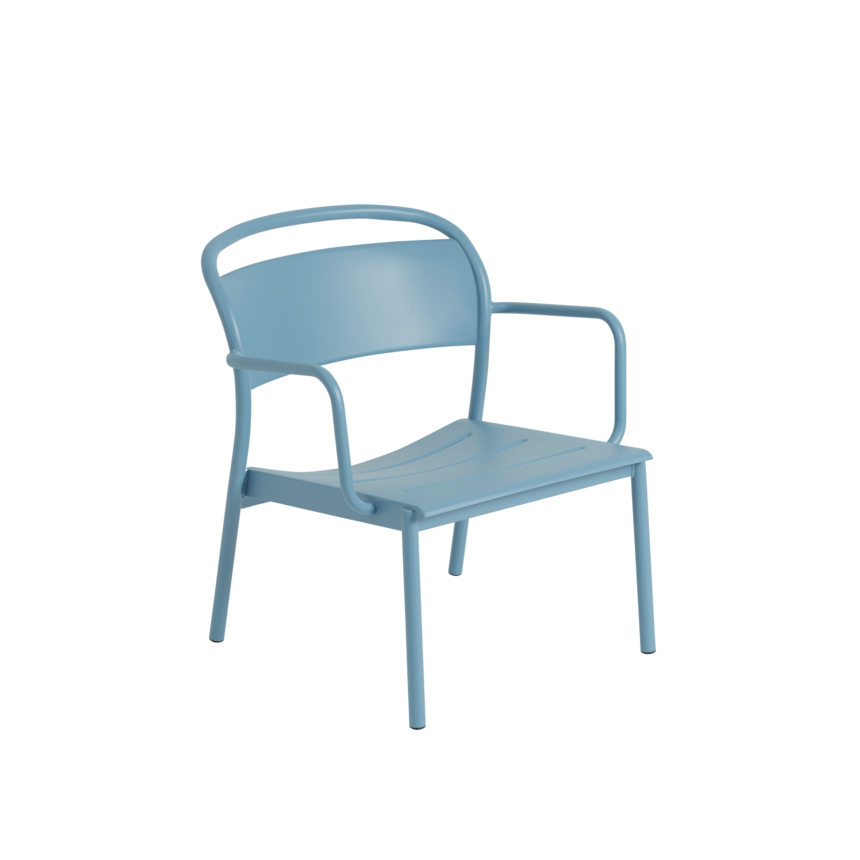 Linear Steel Lounge Chair in Pale Blue
