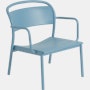 Linear Steel Lounge Chair in Pale Blue