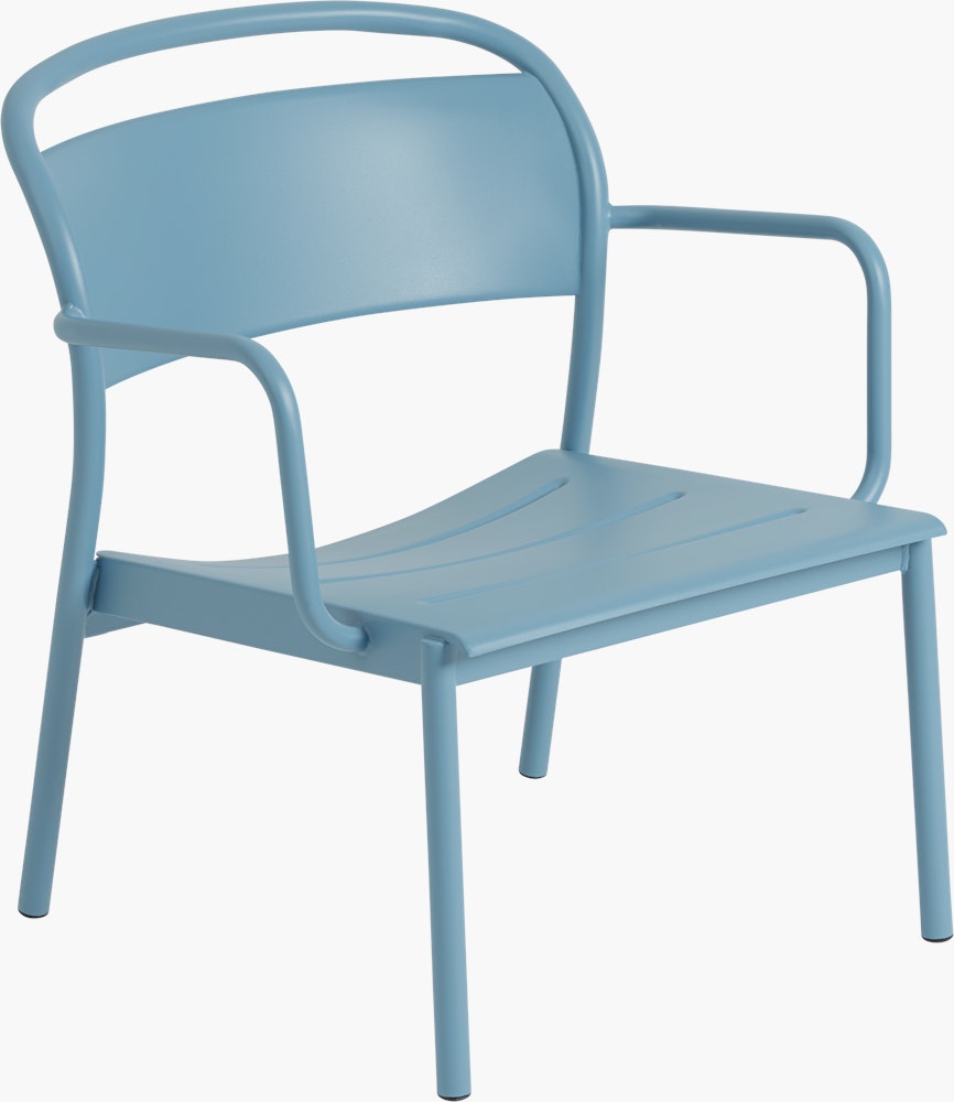 Linear Steel Lounge Chair in Pale Blue