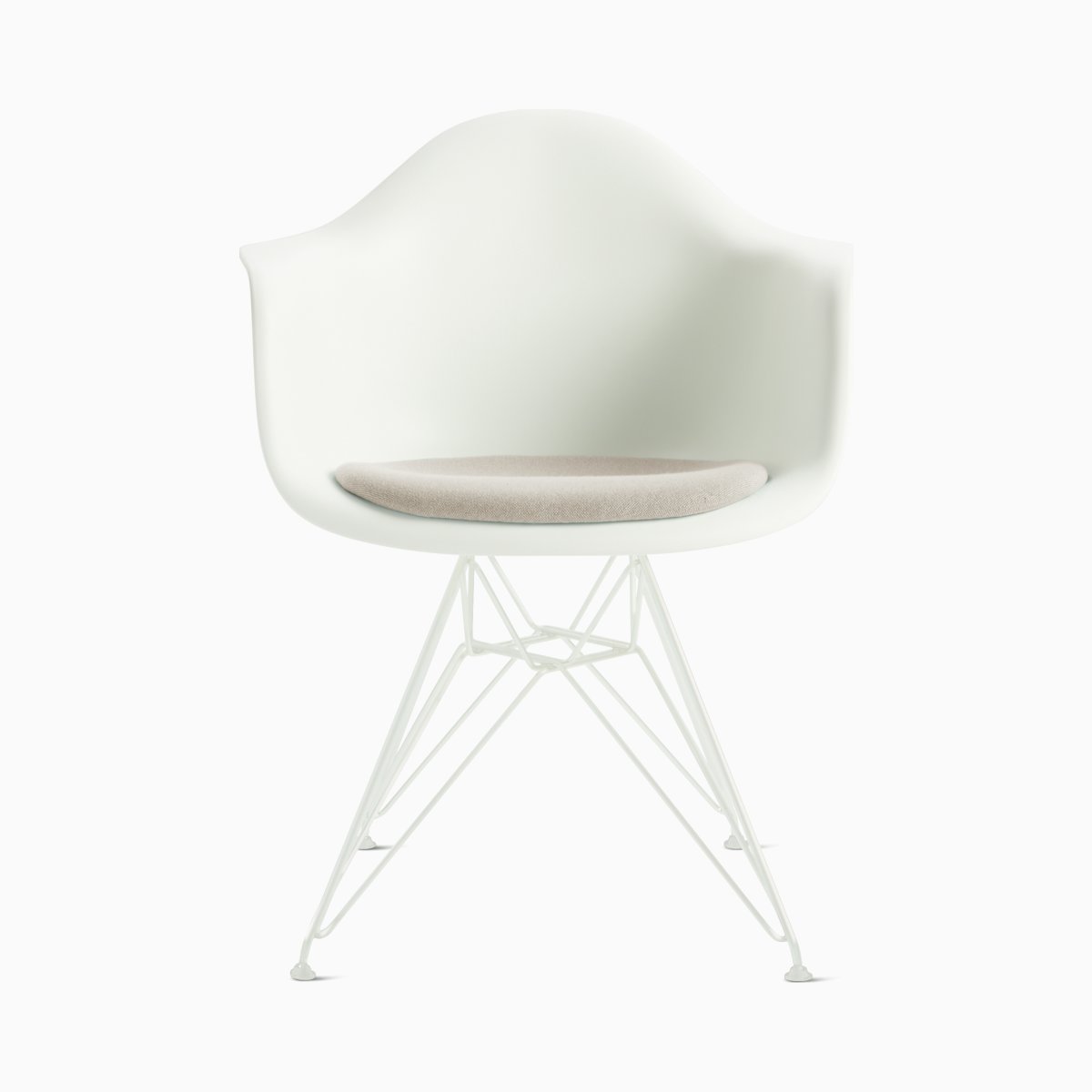 Eames Molded Plastic Armchair with Seat Pad Eames Molded Plastic Armchair with Seat Pad