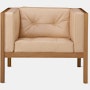 Nelson Cube Armchair in leather and oak