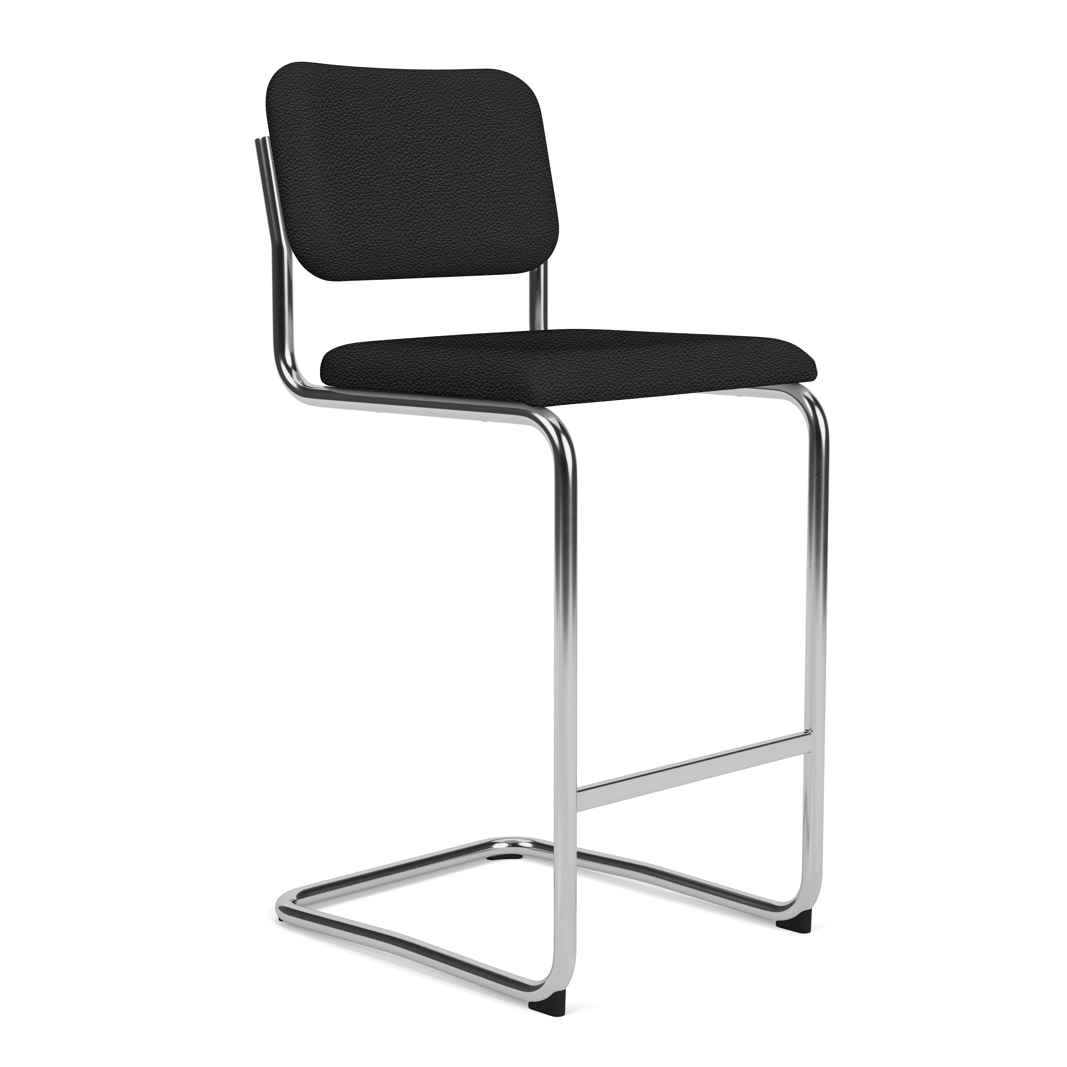 Cesca Bar Stool - Acqua Leather,  Black