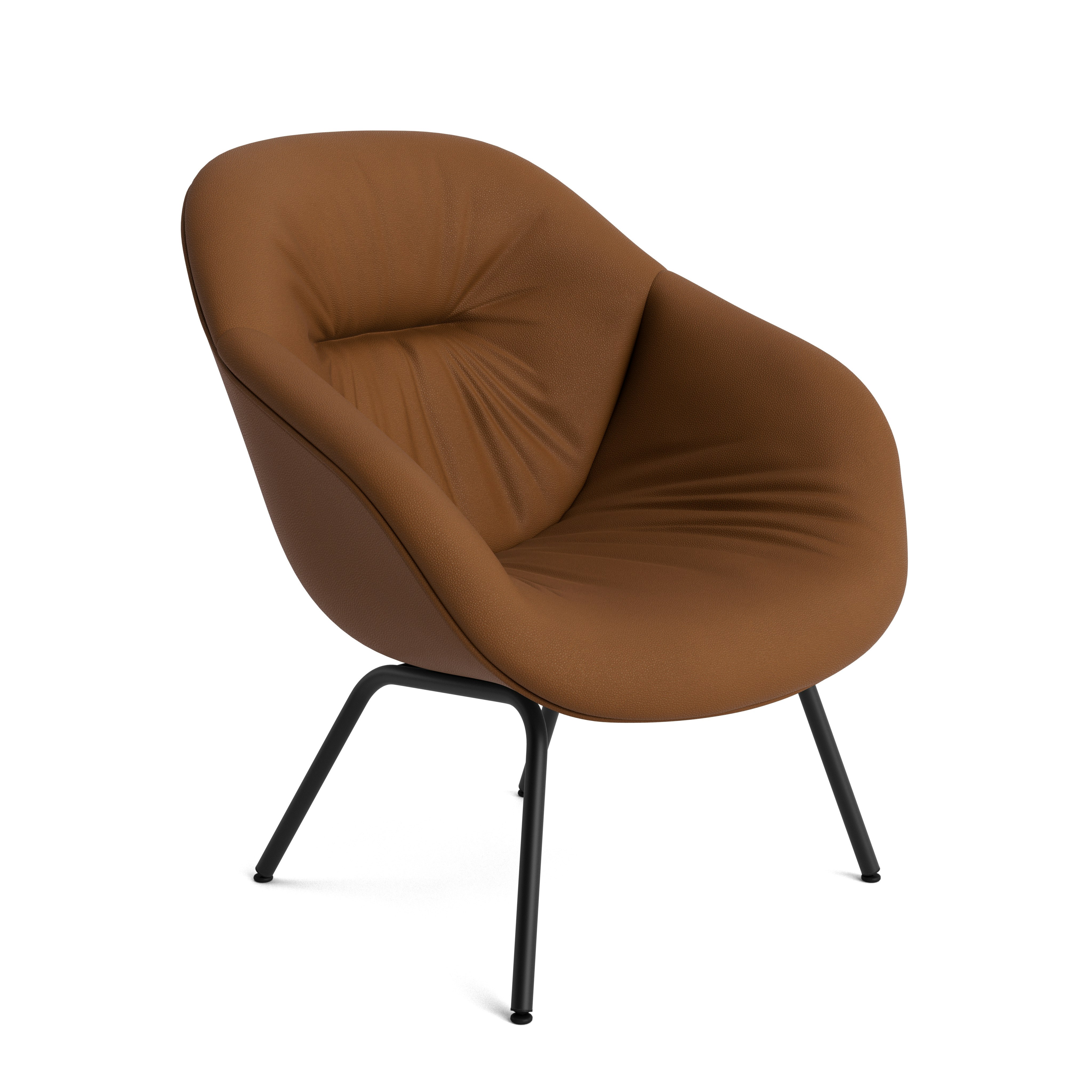 AAL 87 Armchair, Low Back - Soft, Prone Leather, Ledge, Black