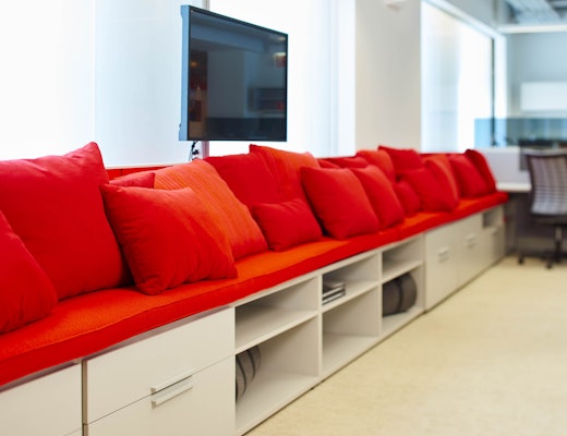 Anchor Storage NeoCon 2015 Anchor Storage Interpole media enclave Remix lounge side seating Activity Space