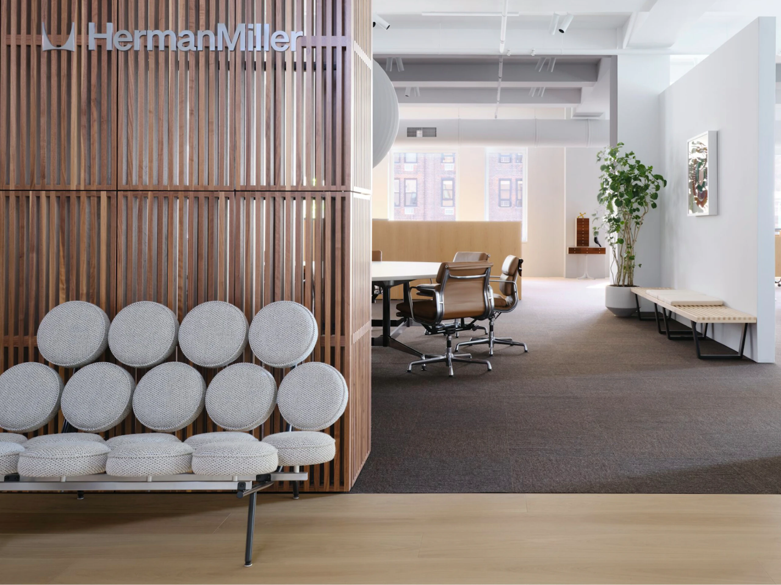 The interior of the Herman Miller showroom at 251 Park Avenue South in New York City