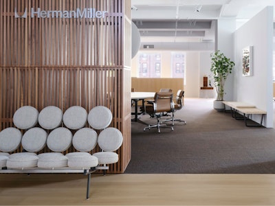 The interior of the Herman Miller showroom at 251 Park Avenue South in New York City