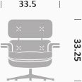 Eames Lounge Chair and Ottoman Size Tooltip