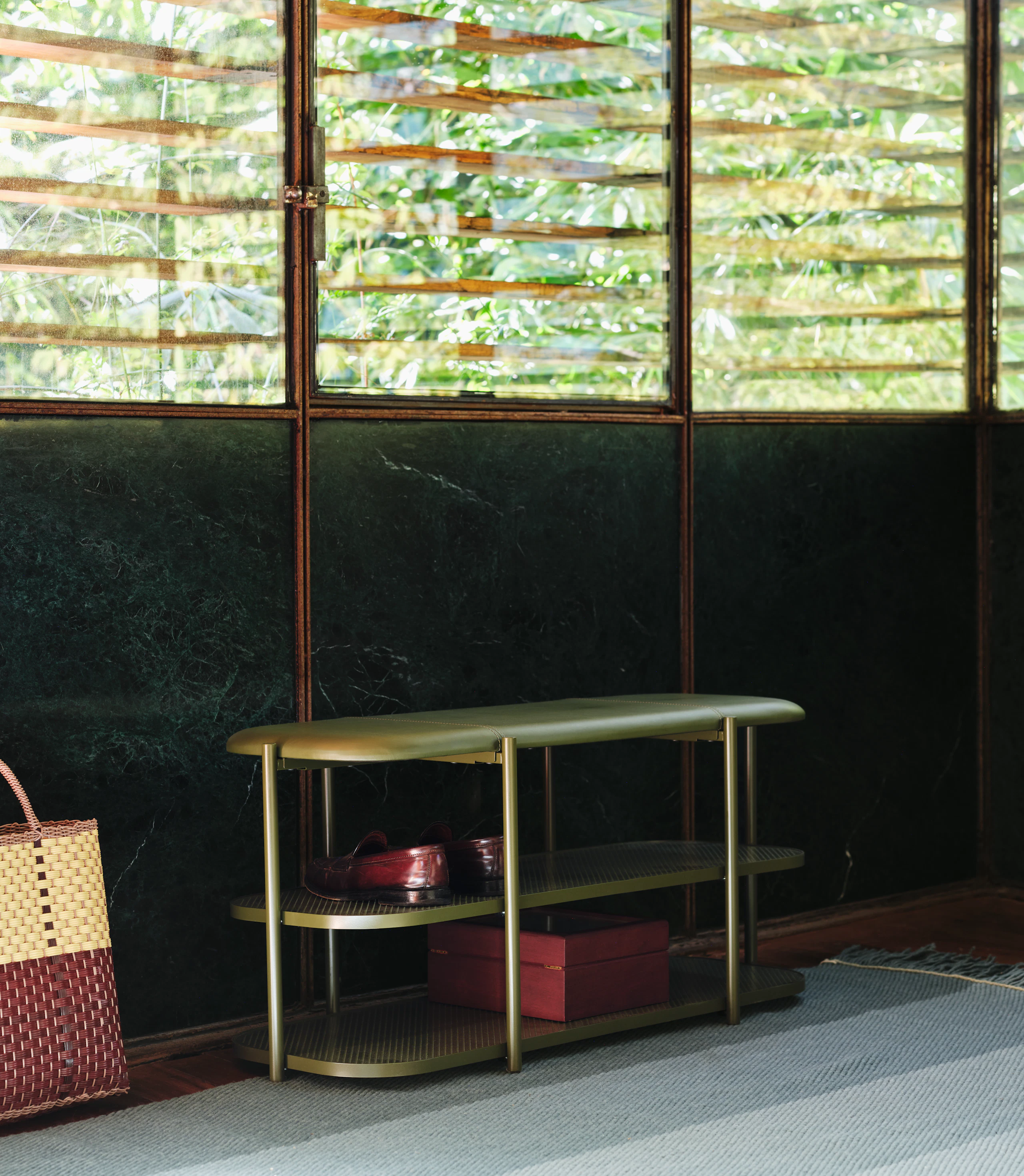 Arrive Storage Bench in Green