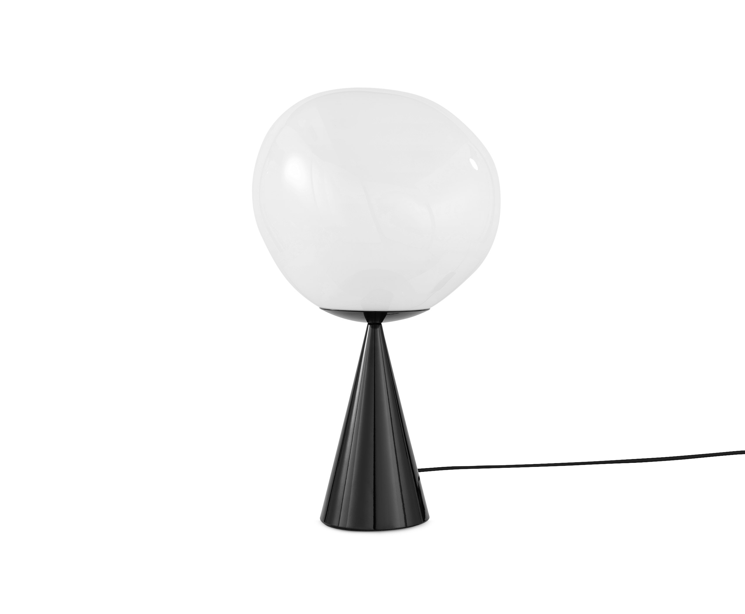 Melt Cone Fat Table Lamp in Opal and Black