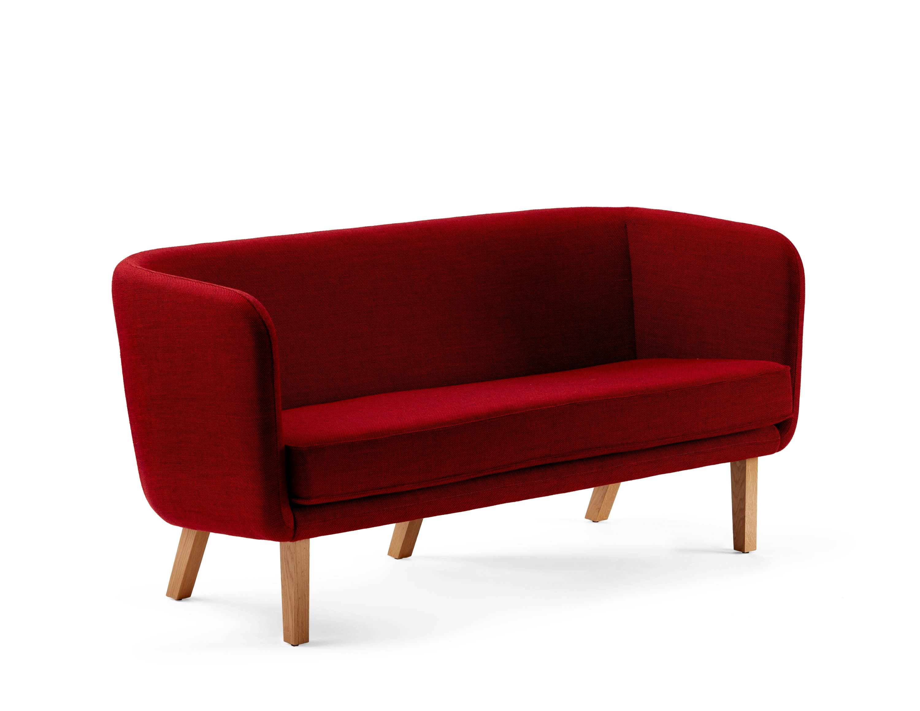 Rockwell Unscripted sofa wood base wood legs white oak legs