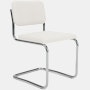 Cesca Armchair, Fully Upholstered, Upholstered Seat, Volo Leather, White