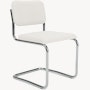 Cesca Armchair, Fully Upholstered, Upholstered Seat, Volo Leather, White