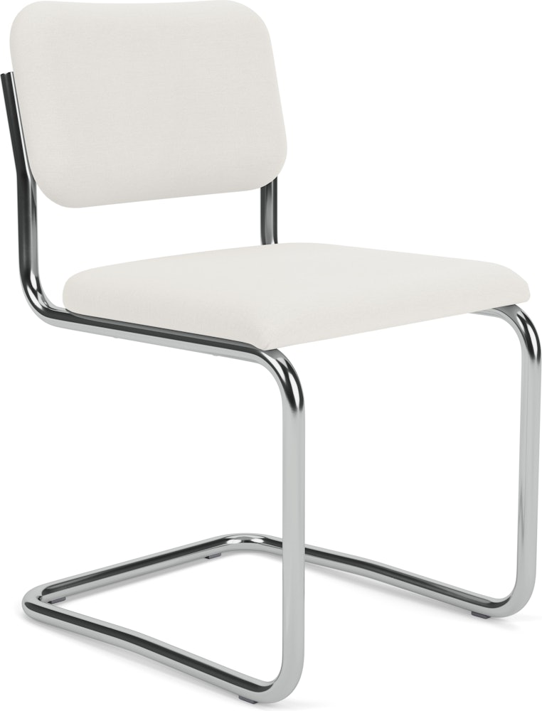 Cesca Armchair, Fully Upholstered, Upholstered Seat, Volo Leather, White