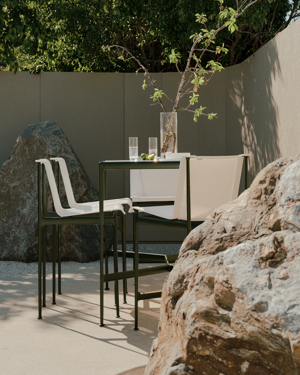 Iquo Armchairs, Saarinen Outdoor Dining Table