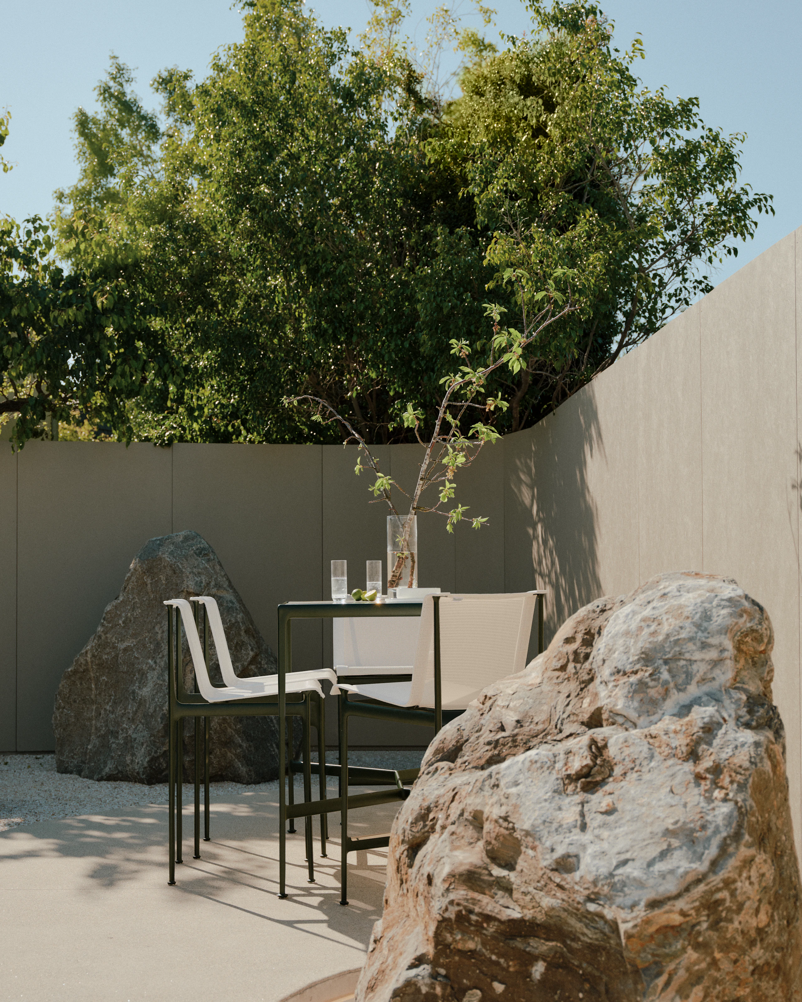 1966 Bar Stool and High Table in green and white