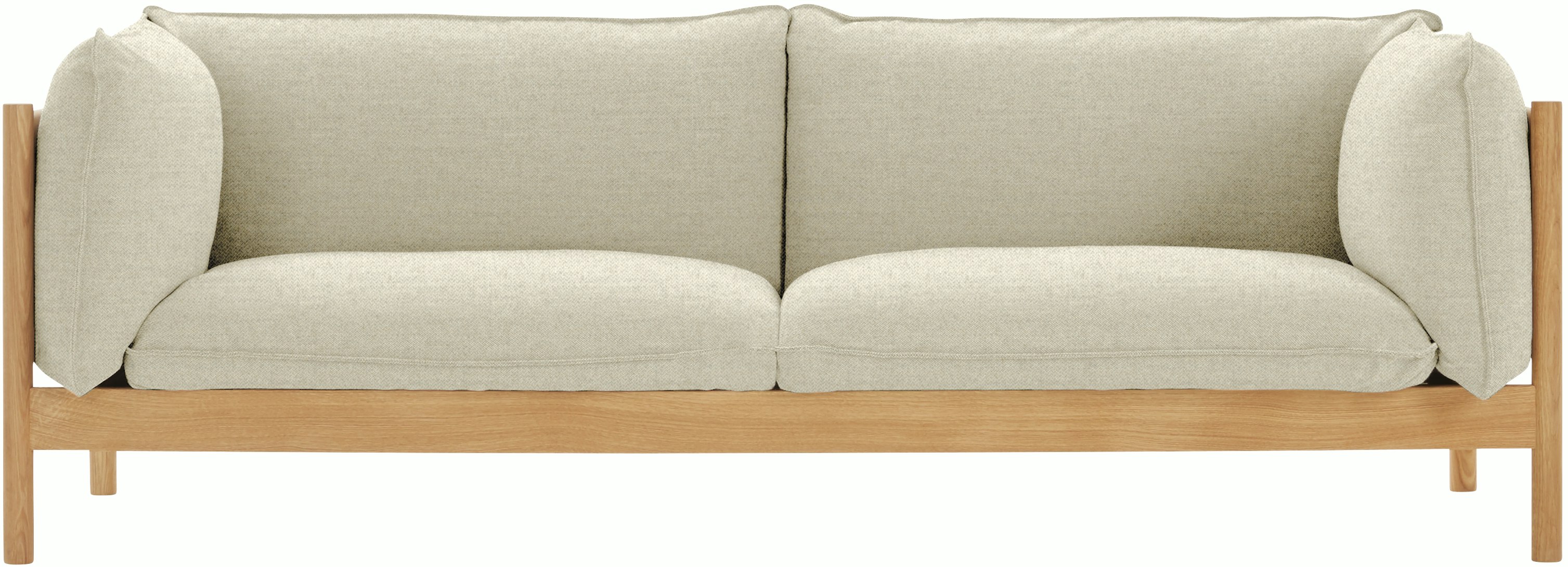 A front view of a tan Arbour Sofa.