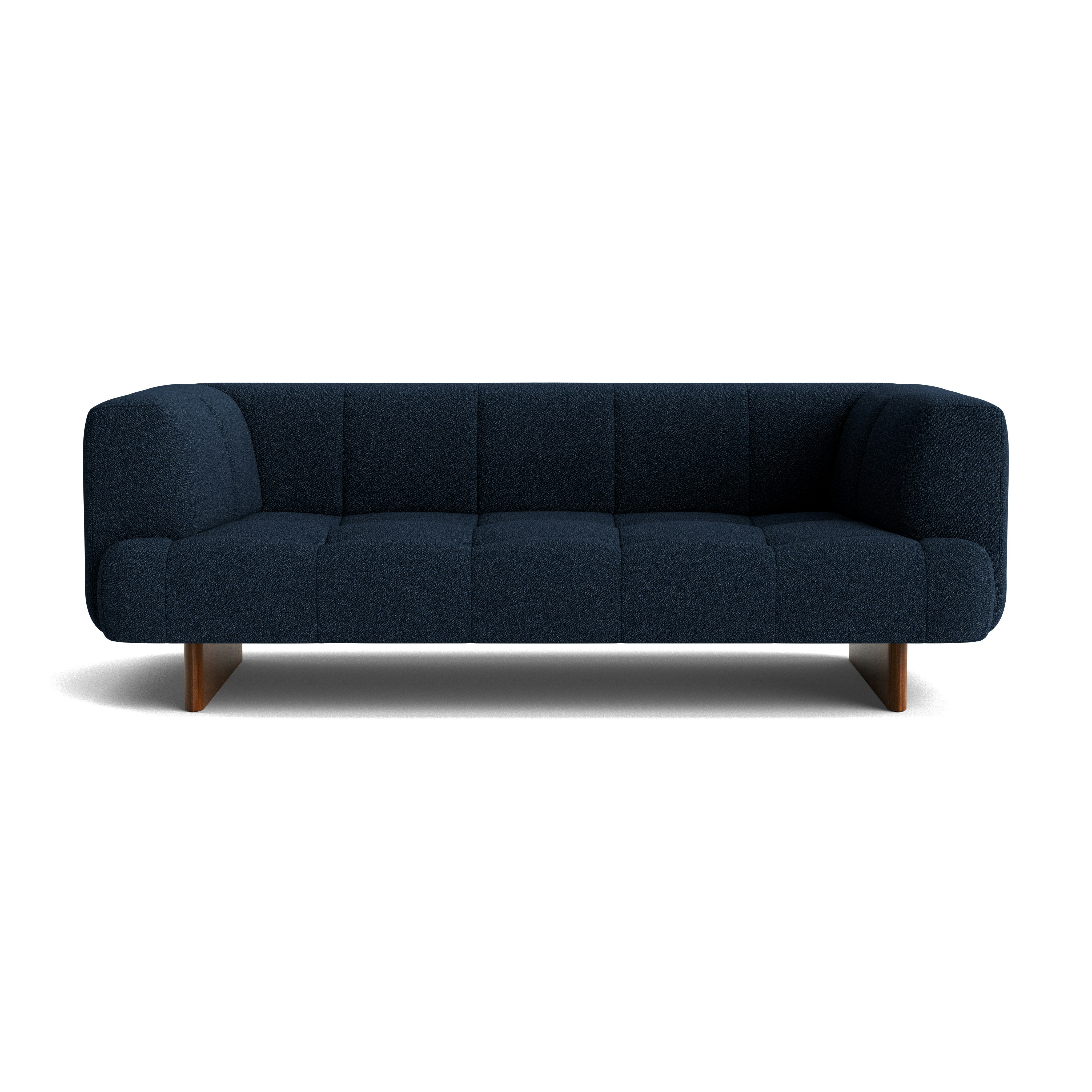 Quilton Lift Sofa - 2-Seat Sofa, Flamiber, Dark Blue, Lacquered Walnut
