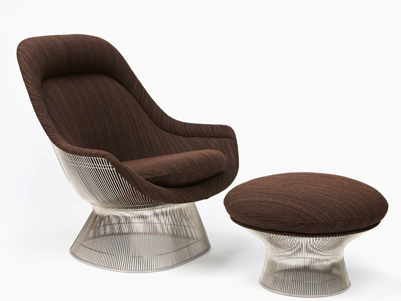 Platner Easy Chair, Platner Ottoman