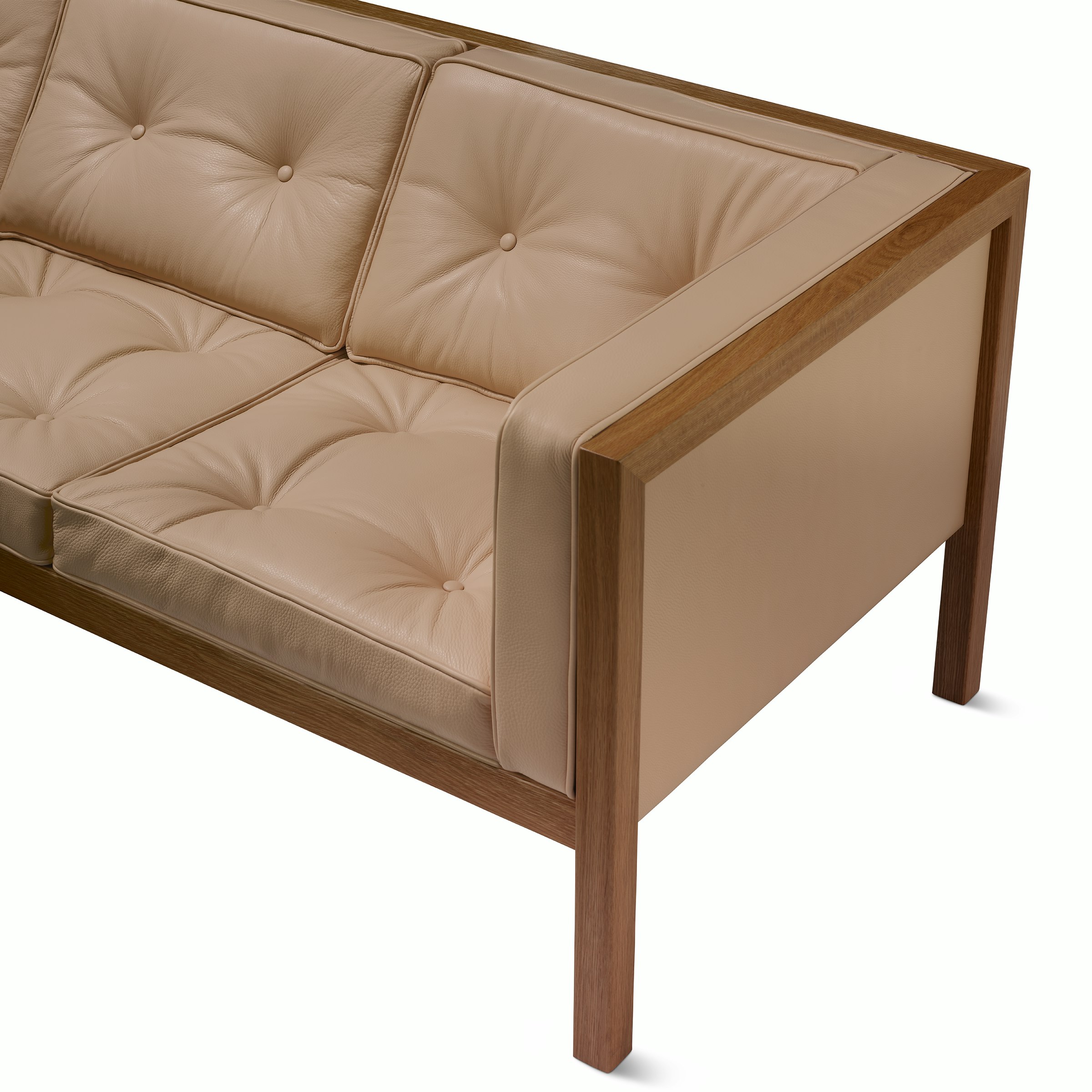 Nelson Cube Sofa in oak and leather