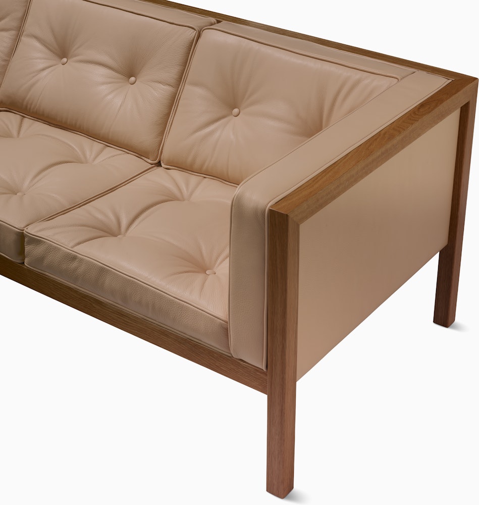 Nelson Cube Sofa in oak and leather