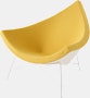 A  Nelson Coconut Lounge Chair in a yellow Mode fabric viewed from a 45-degree angle.