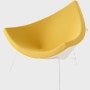 A  Nelson Coconut Lounge Chair in a yellow Mode fabric viewed from a 45-degree angle.
