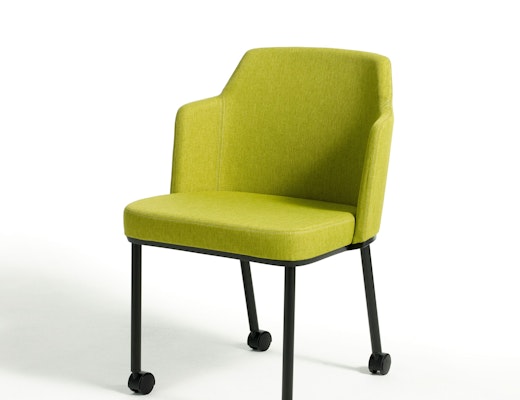 Remix Side Chair casters side seating mobile upholstered 4-leg 4 leg