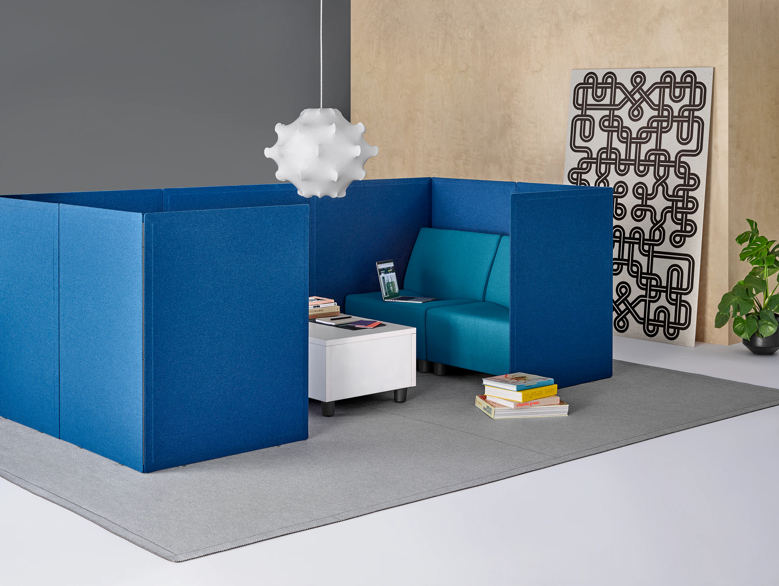 Freestanding Pari Screens with Swoop Lounge Furniture