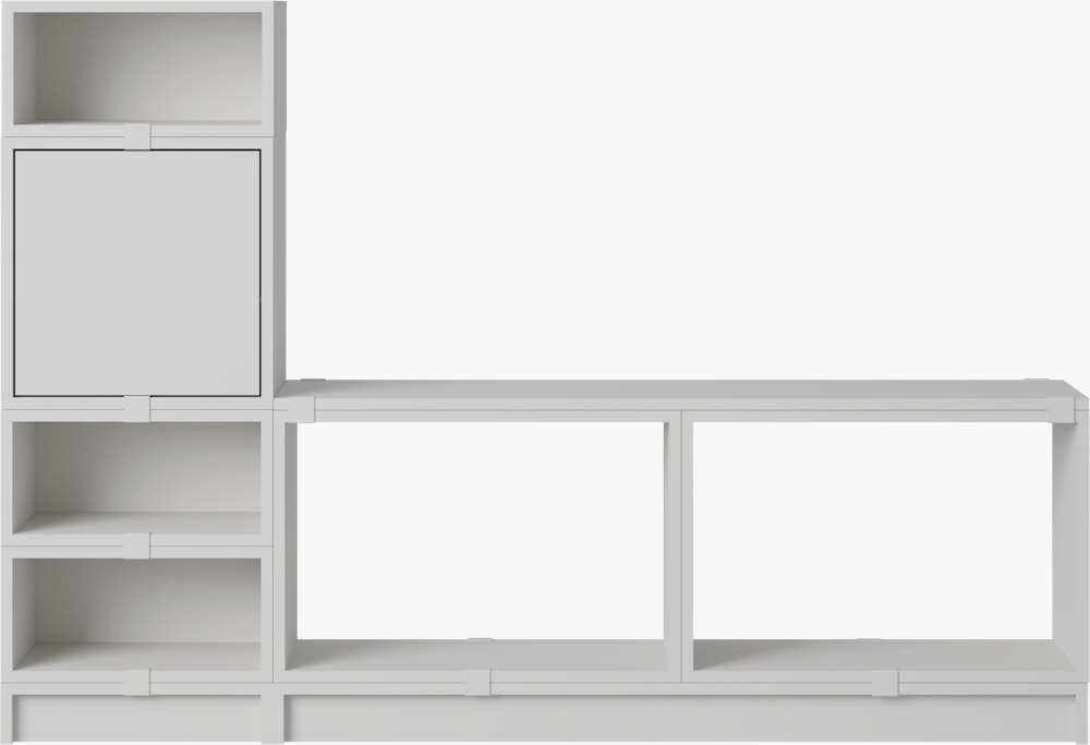 Stacked Hallway Storage - Configuration 1,  Grey,  Plinth
