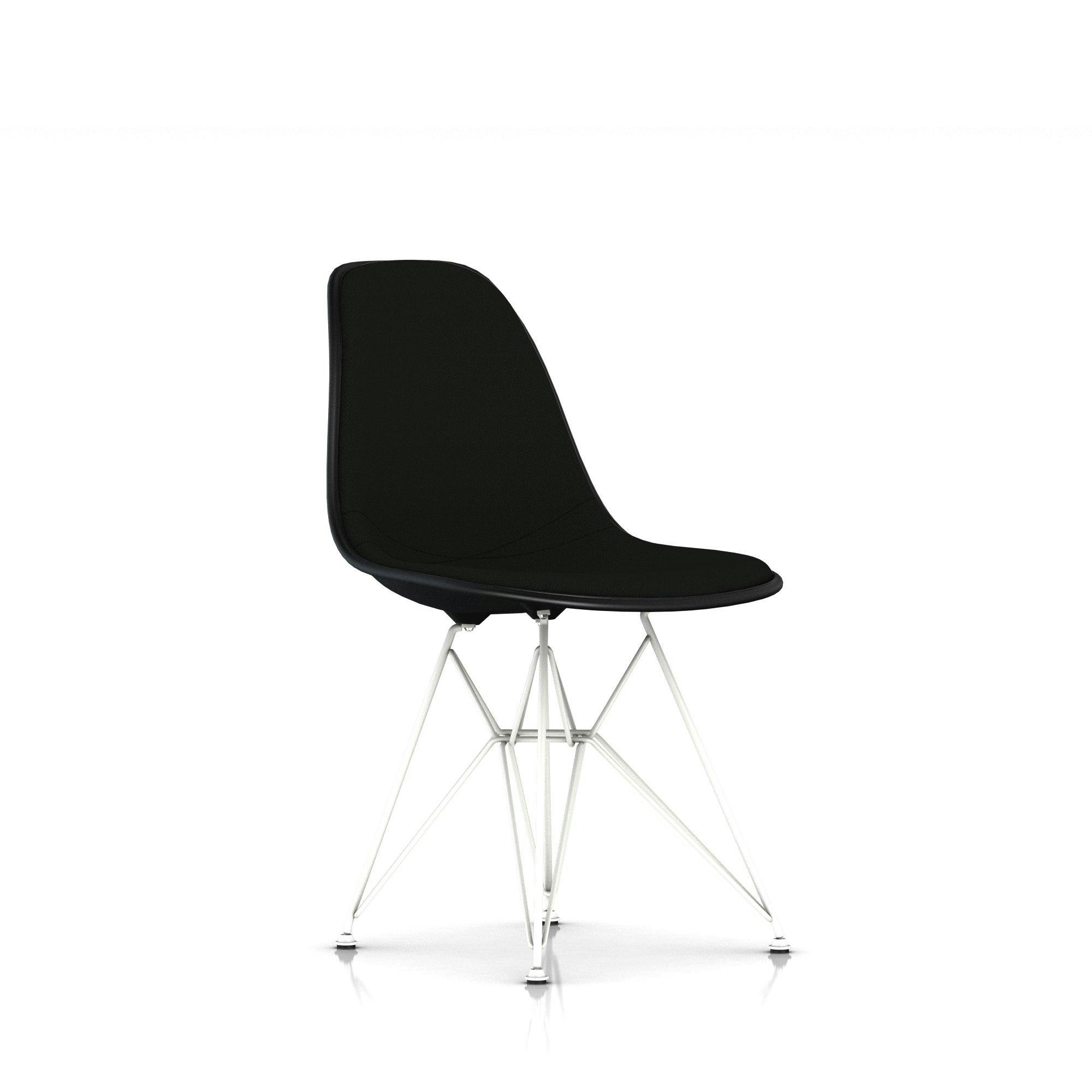 Eames Upholstered Molded Plastic Side Chair DSR - Wire Leg