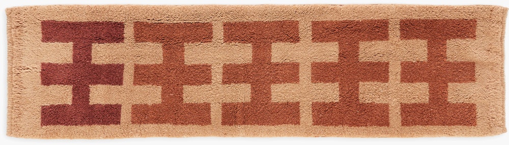 Fences Wool Moroccan Rug - Desert Rose,  Runner