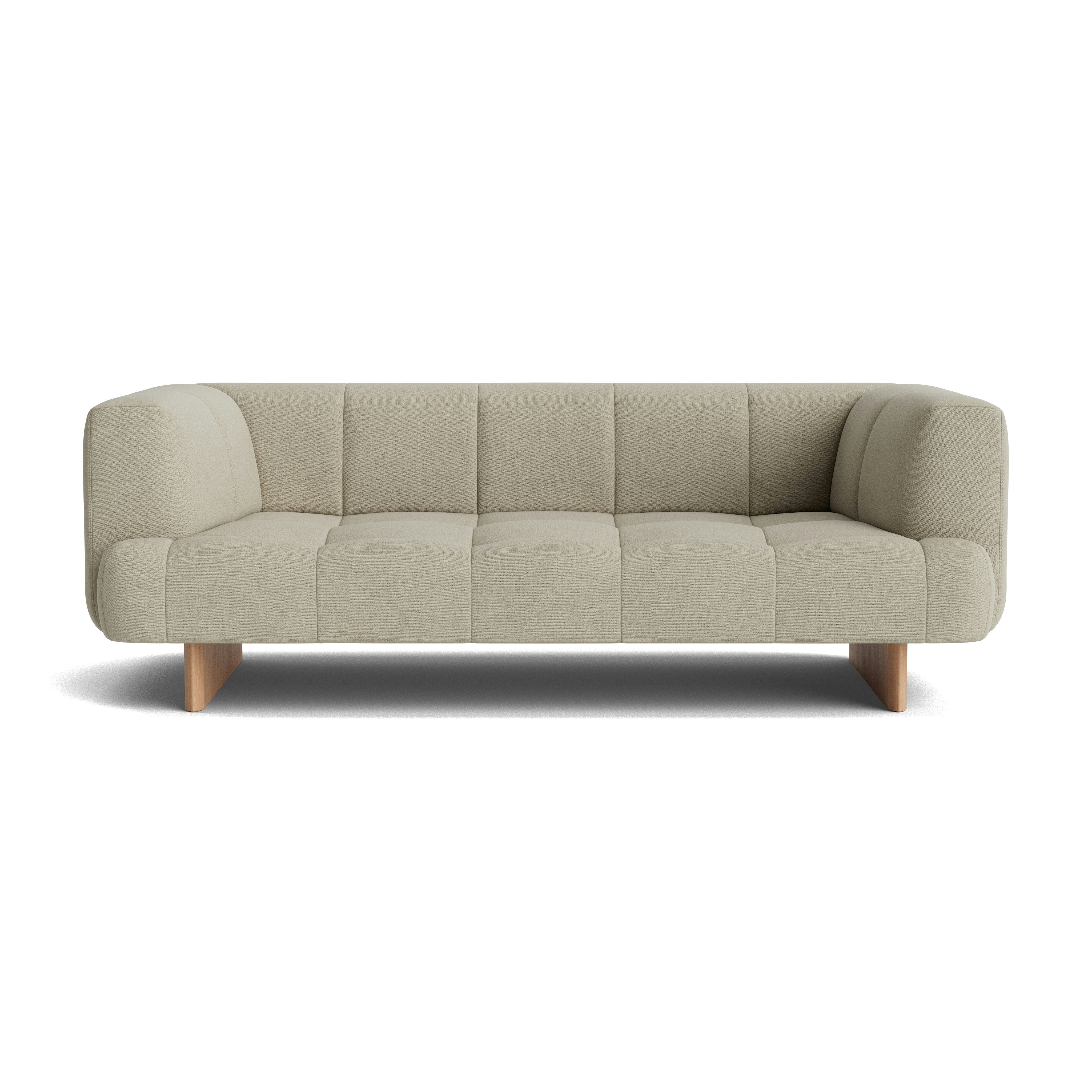 Quilton Lift Sofa - 2-Seat Sofa, Pecora, Cream, Lacquered Oak