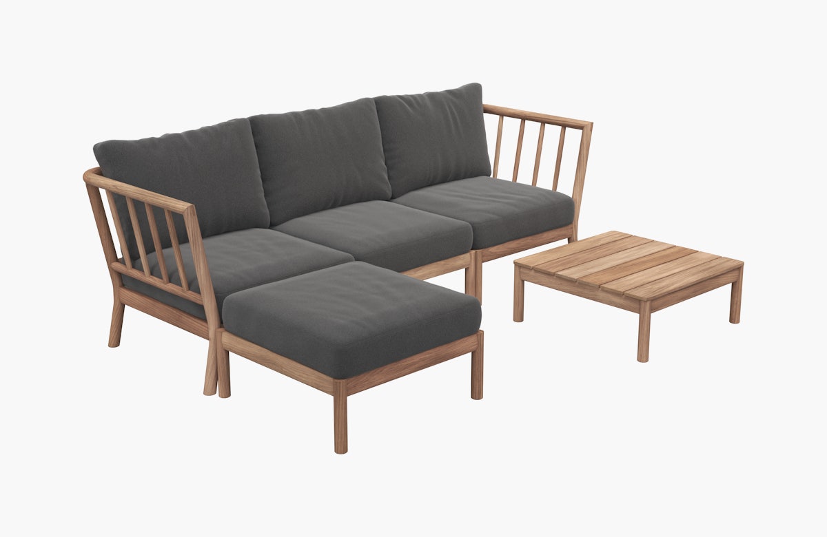 Tradition Outdoor Chaise Sectional with Table
