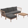 Tradition Outdoor Chaise Sectional with Table - Charcoal