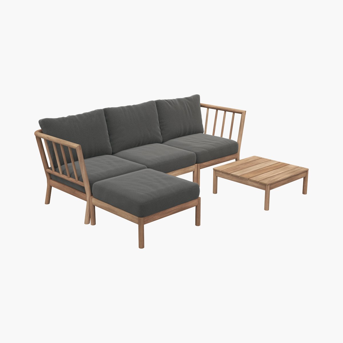 Tradition Outdoor Chaise Sectional with Table Tradition Outdoor Chaise Sectional with Table