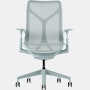 A glacier mid-back Cosm Chair with height adjustable arms.