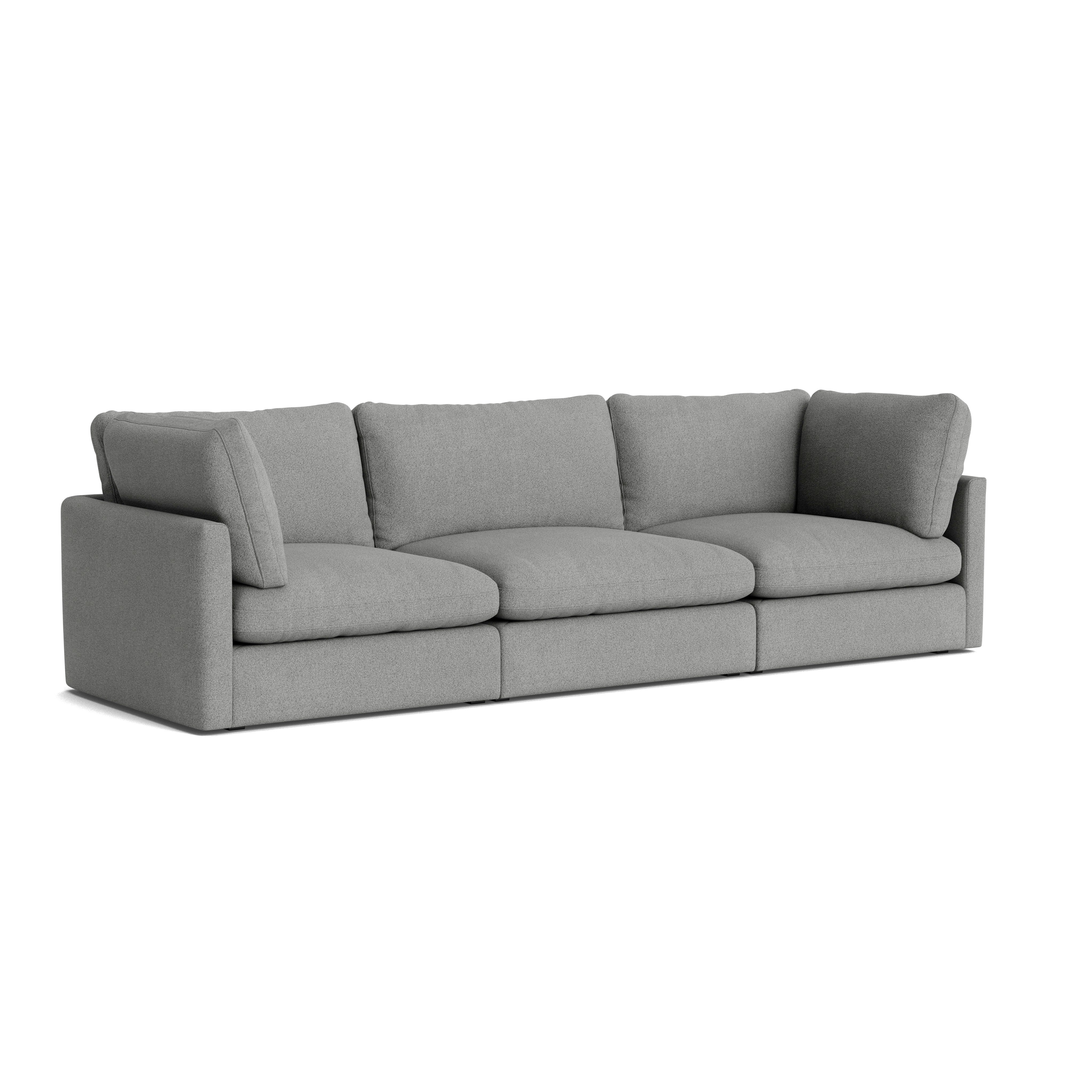 Hackney Compact 3 Seat Sofa - Pecora, Grey